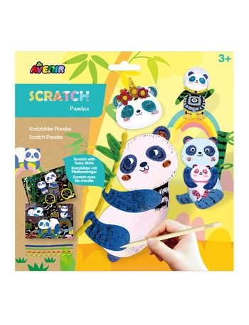 AVENIR Scratch with Fuzzy Sticks, Pandas product photo