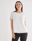 Oliver Black Short Sleeve Double Layer Top, Ivory product photo