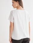 Oliver Black Short Sleeve Double Layer Top, Ivory product photo View 02 S