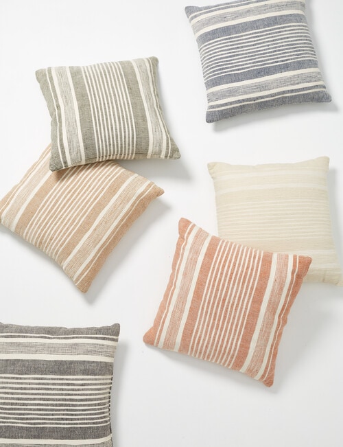 M&Co Stripe Cotton Cushion, Adobe product photo View 03 L