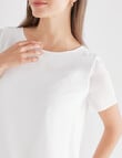 Oliver Black Short Sleeve Double Layer Top, Ivory product photo View 04 S