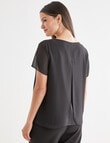 Oliver Black Short Sleeve Double Layer Top Black product photo View 02 S