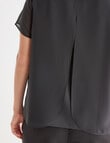 Oliver Black Short Sleeve Double Layer Top Black product photo View 04 S