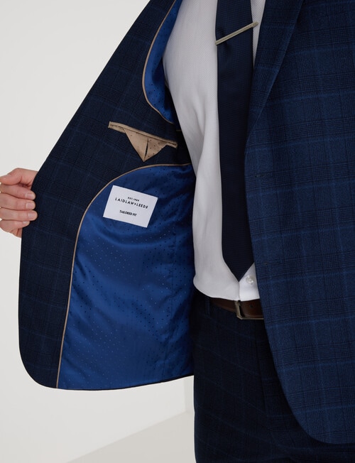 Laidlaw + Leeds Check Tailored Jacket, Navy product photo View 05 L