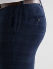 Laidlaw + Leeds Check Tailored Pant, Navy product photo View 04 S