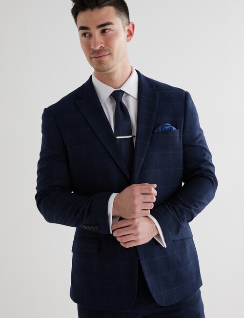Laidlaw + Leeds Check Tailored Jacket, Navy product photo