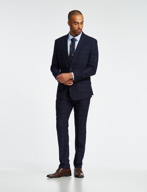 Laidlaw + Leeds Check Tailored Jacket, Navy product photo View 03 L