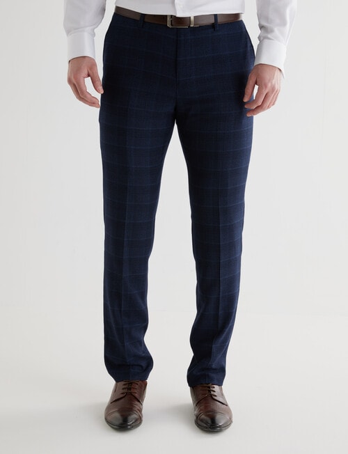 Laidlaw + Leeds Check Tailored Pant, Navy product photo