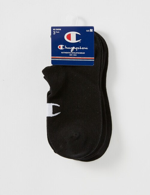 Champion No Show Sock, 3-Pack, Black product photo View 03 L