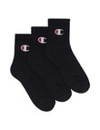 Champion Cushion Quarter Crew Socks, 3-Pack, Black product photo View 02 S