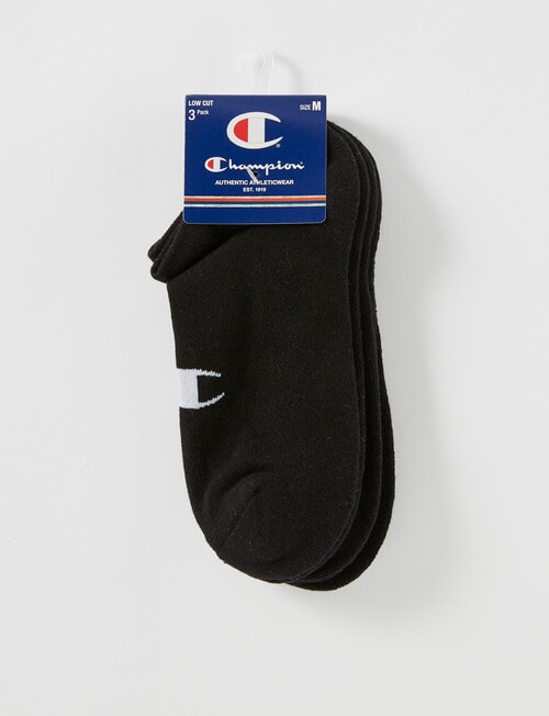 Champion Low Cut Sock, 3-Pack, Black product photo View 03 L