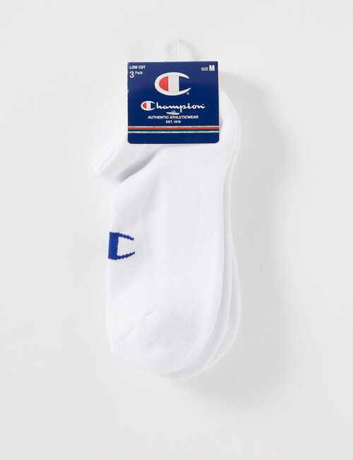 Champion Low Cut Sock, 3-Pack, White product photo View 03 L