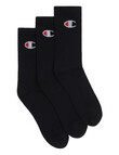 Champion Cushion Crew Sock, 3-Pack, Black product photo View 02 S