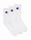 Champion Cushion Crew Sock, 3-Pack, White product photo View 02 S