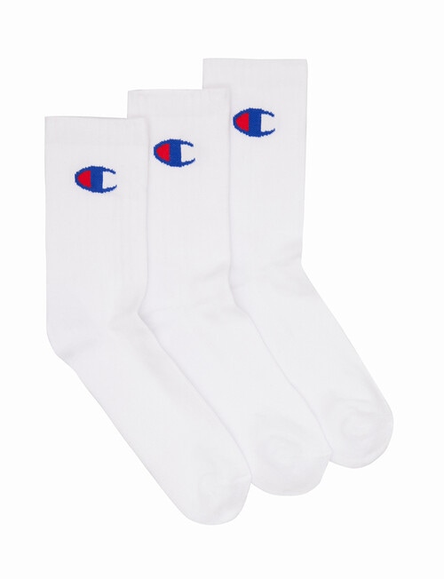 Champion Cushion Crew Sock, 3-Pack, White product photo View 02 L