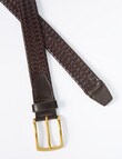 Laidlaw + Leeds Woven Plait Leather Belt, Brown product photo View 02 S