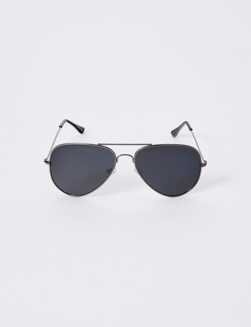 Gasoline Aviator Sunglasses, Gunmetal product photo View 02 L