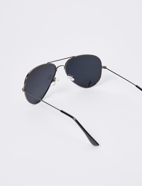 Gasoline Aviator Sunglasses, Gunmetal product photo View 03 L