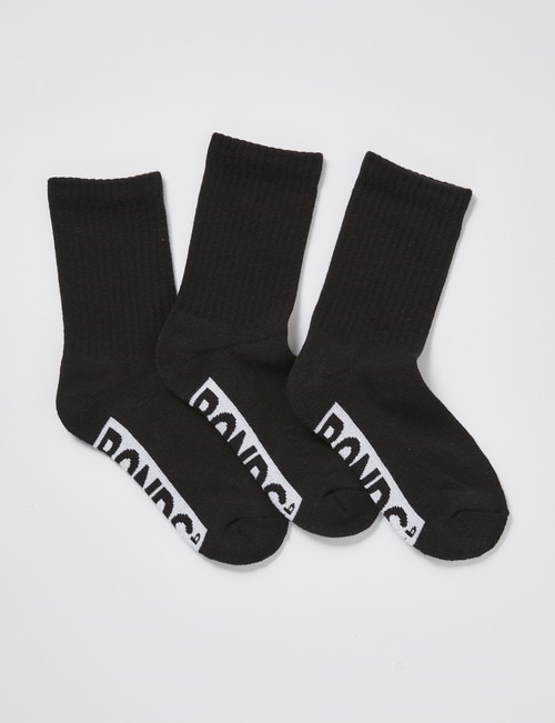Bonds Logo Crew Sock, Black, 3-Pack product photo