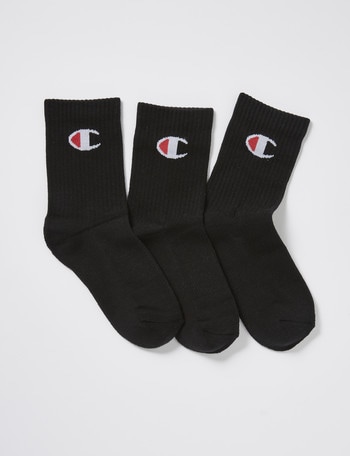 Champion Crew Sock, 3-Pack, Black product photo
