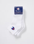 Champion Quarter-Crew Sock, 3-Pack, White product photo View 02 S