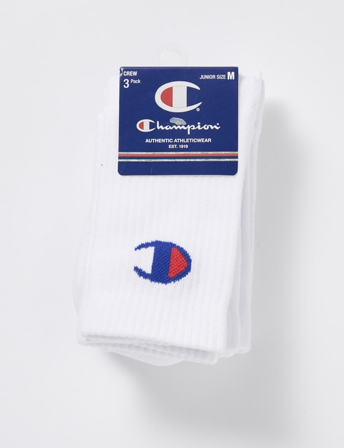 Champion Crew Sock, 3-Pack, White product photo View 02 L