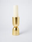 M&Co Brass Metal Candle Holder, Medium product photo