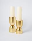 M&Co Brass Metal Candle Holder, Medium product photo View 04 S