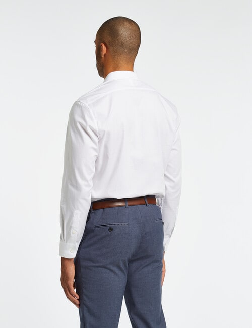 Laidlaw + Leeds Textured Dot Long-Sleeve Shirt, White product photo View 02 L