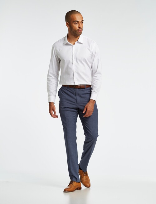 Laidlaw + Leeds Textured Dot Long-Sleeve Shirt, White product photo View 03 L