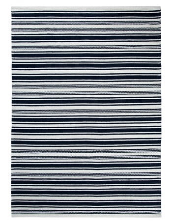 M&Co Stripes Woven Rug, Navy, 160x230cm product photo