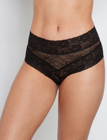 Bendon Lace High Rise Brief, Black product photo