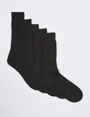 Mazzoni Cotton Rich Rib Dress Sock, 5-Pack RIB BLACK product photo