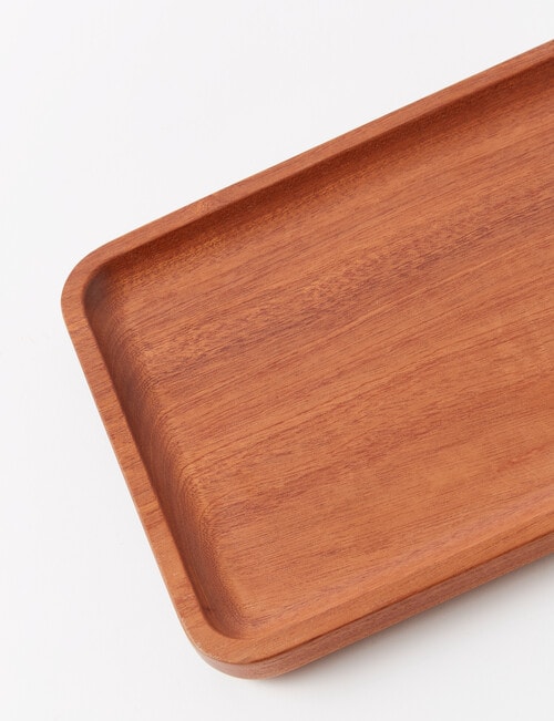 SouthWest Sapele Wood Rectangular Tray, 40cm, Natural product photo View 02 L