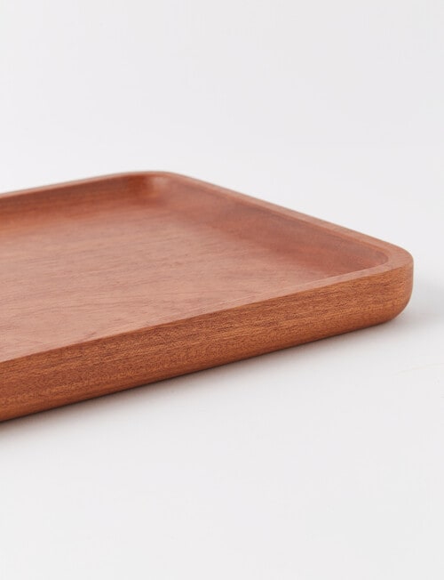 SouthWest Sapele Wood Rectangular Tray, 40cm, Natural product photo View 03 L