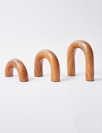 M&Co Acacia Arched Objects, Set of 3 product photo