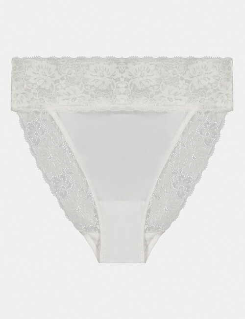 Bendon Lace Trim High-Cut Brief, White product photo