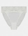 Bendon Lace Trim High-Cut Brief, White product photo View 03 S