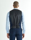 Laidlaw + Leeds Tailored Check Vest, Navy product photo View 02 S