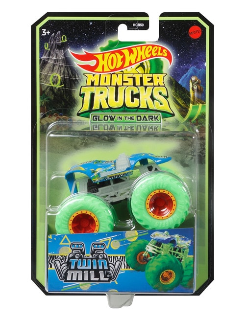 Hot Wheels Monster Truck Glow-In-The-Dark 1:64 Trucks, Assorted product photo View 02 L