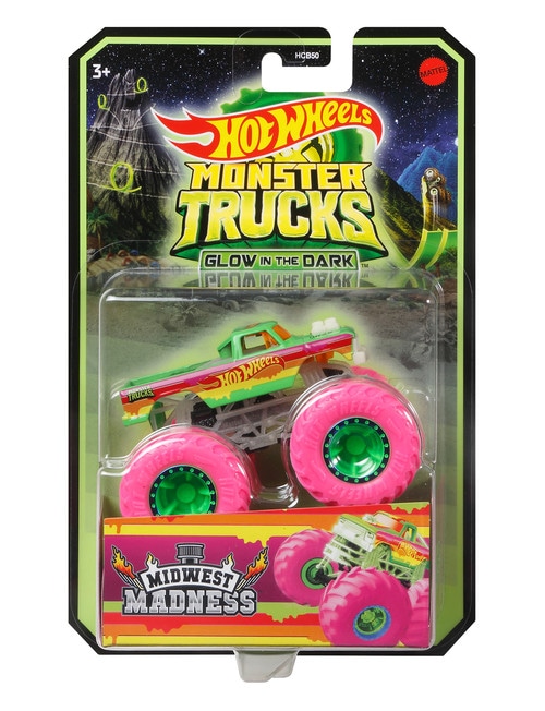 Hot Wheels Monster Truck Glow-In-The-Dark 1:64 Trucks, Assorted product photo View 04 L
