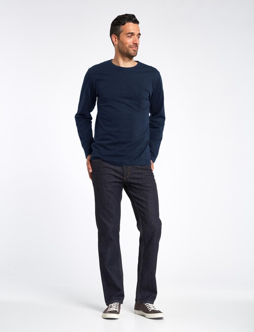 Chisel Long-Sleeve Crew-Neck Tee, Navy product photo View 03 L