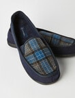 Chisel Theodore Check Moccasin Slippers, Navy product photo View 02 S