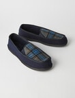 Chisel Theodore Check Moccasin Slippers, Navy product photo