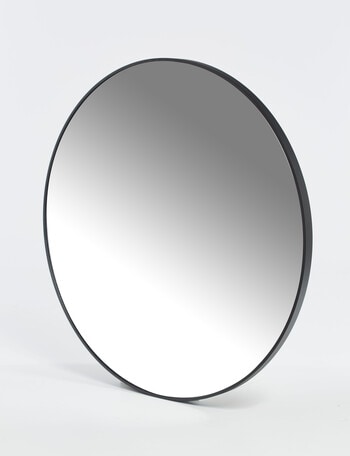 M&Co Round Metal Mirror, Black product photo