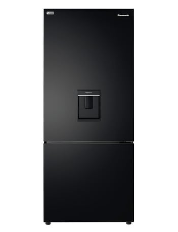 Panasonic 377L Bottom Mount Fridge Freezer with Water Dispenser, Black, NR-BX421GPKA product photo