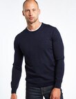 North South Merino Crew Neck Jumper, Navy product photo