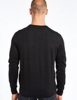 North South Merino Crew Neck Jumper, Black product photo View 02 S