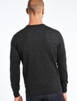North South Merino Crew Neck Jumper, Charcoal product photo View 02 S