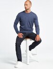 North South Merino Crew Neck Jumper, Denim Marl product photo View 03 S